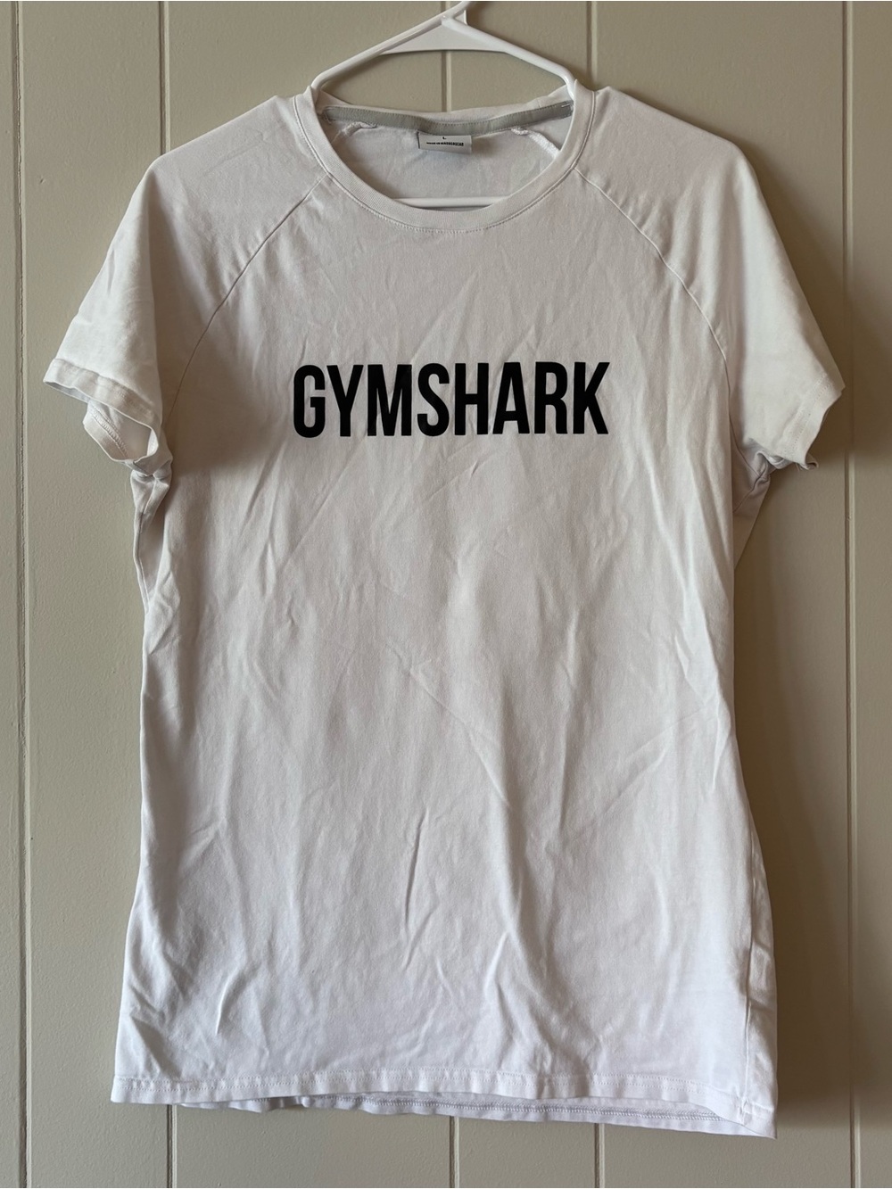 Large White Gymshark Tee Shirt